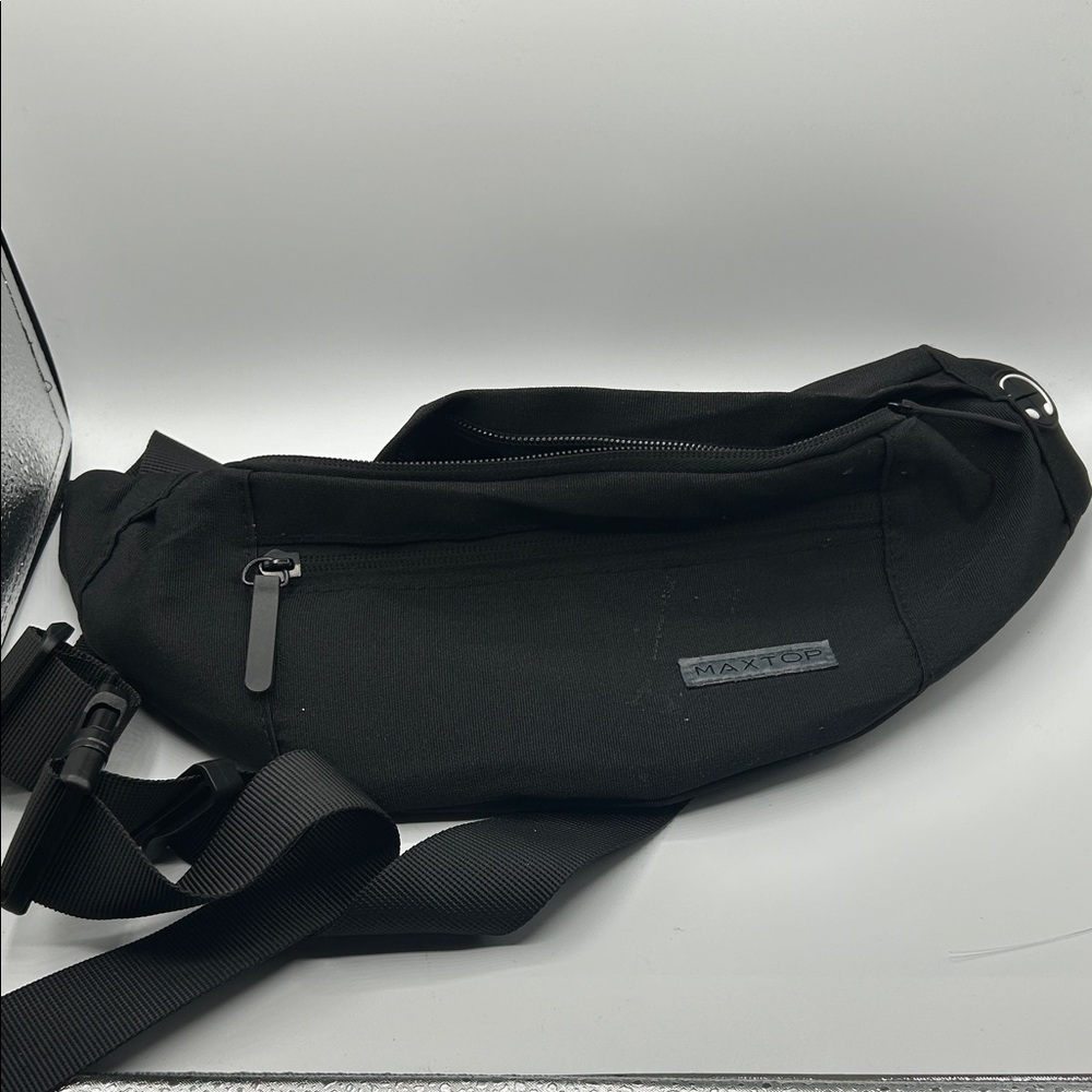 Black Men's Waist Bag - Sleek Crossbody Sling